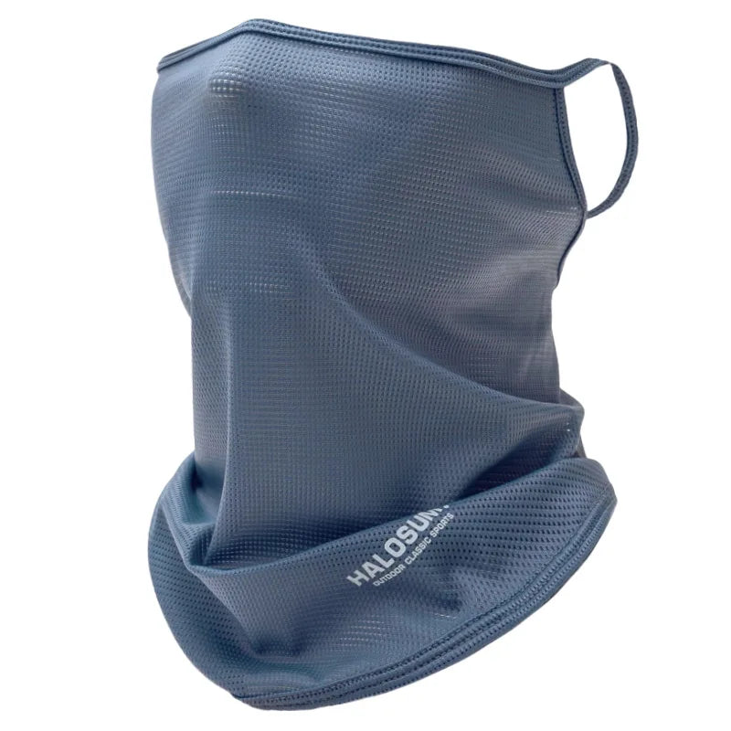 Ice Silk Sunscreen Mask Breathable Summer Cycling Headwear Moister Wicking Cooling Neck Gaiter Face Mask Cycling Face Cover