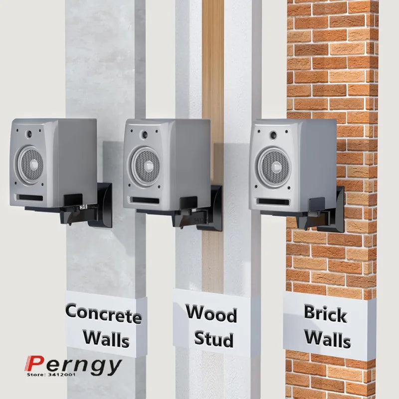 1 Pair=2pcs SW-70 Popular Steel Speaker Wall Mount Bracket Clamp Width Adjustable Rotate All Direction Tilt 25kg Load
