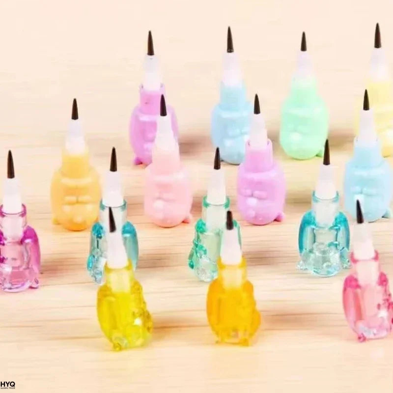 2pcs/Set Cute Bear Non Sharpening Mechanical Pencil Student Writing Pen School Office Supplies Pencil Stationery Gifts