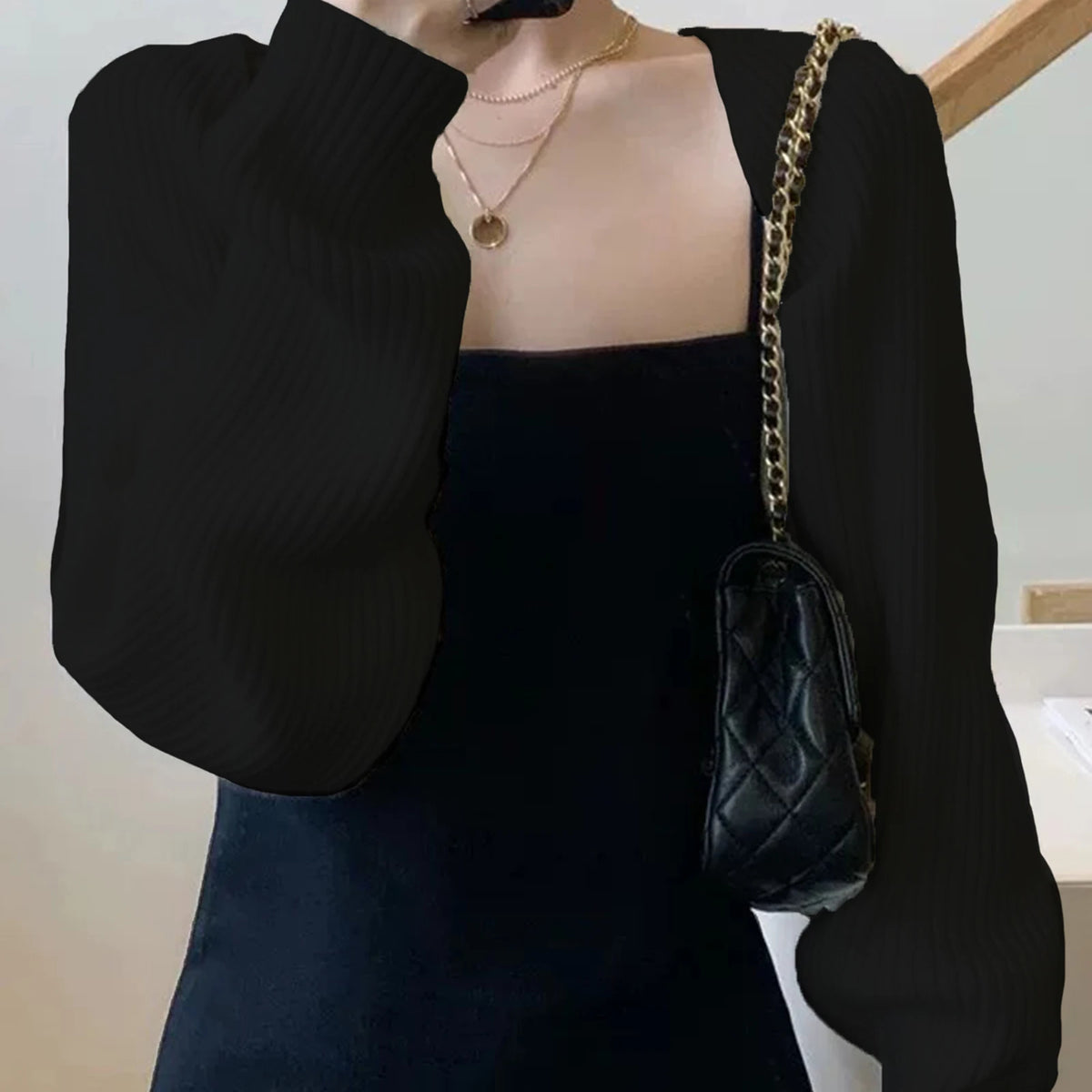 Knitted Solid Color Shawl With Sleeves Multi-Functional Cardigan,Fashion Scarf Sunshield Neck Warmer For Daily Wear For Dress
