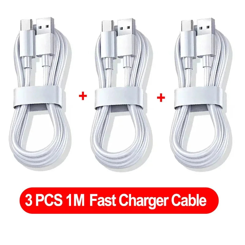 3PCS 100W 6A USB Type C USB Cable Super Fast Charing Line for Xiaomi Samsung Huawei Honor Quick Charge USB C Cables Data Cord
