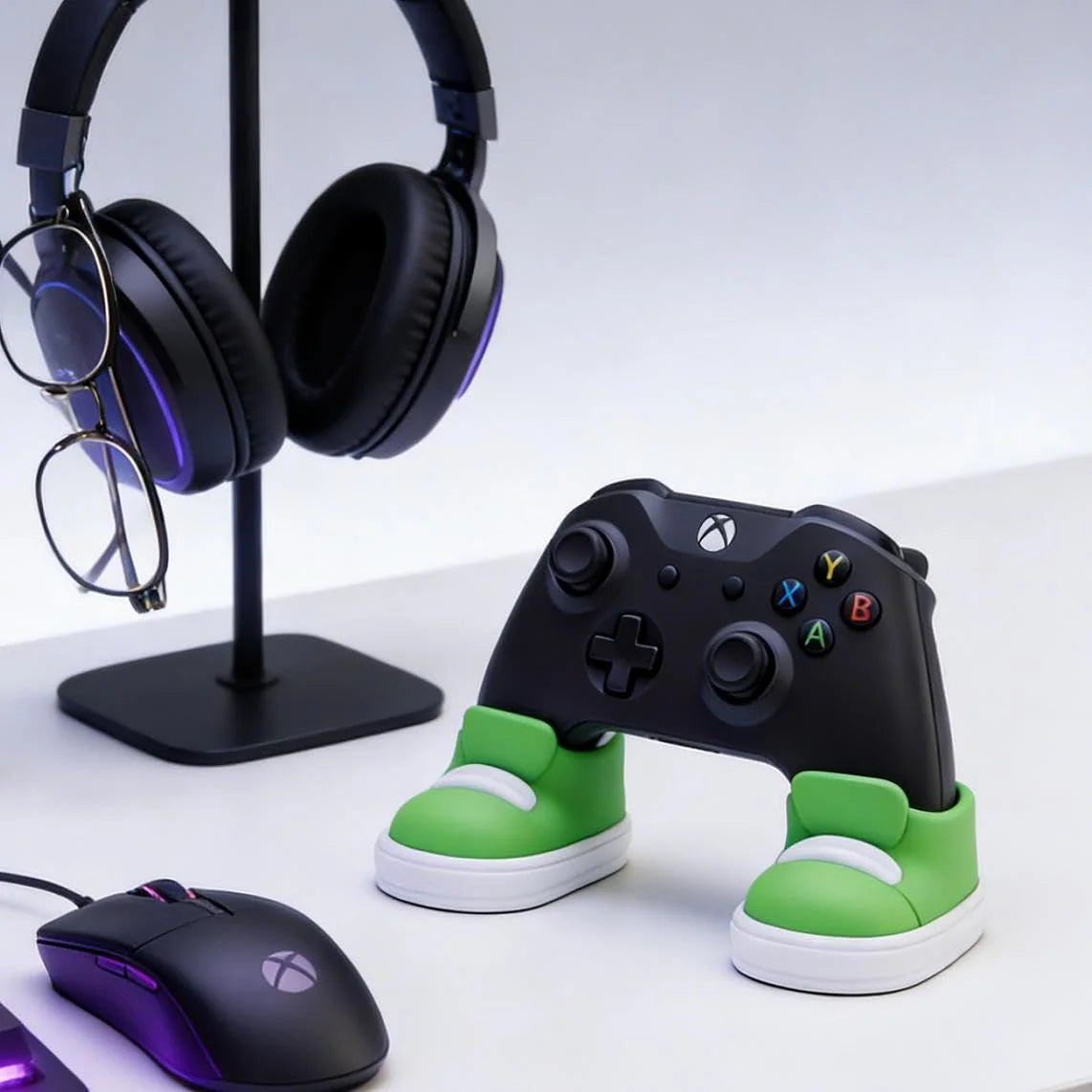 Game Controller Fun Stand - Colorful Shoe-Shaped Holder, Compatible with PS4, PS5, Xbox Controllers, Desktop Decoration