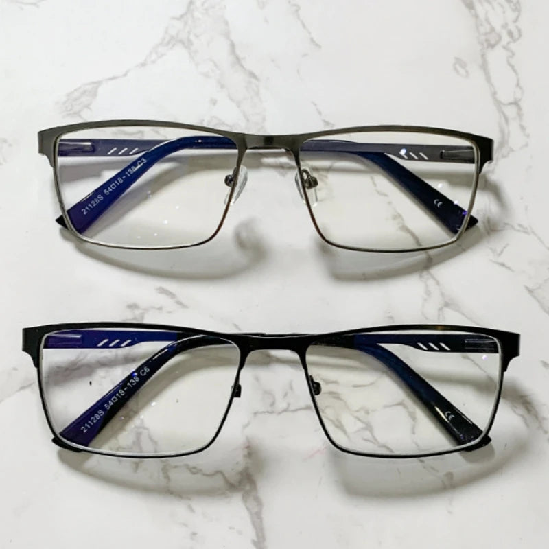 Square Metal Large Frame Reading Presbyopia Glasses for Men Women Vintage High Quality Far Sighted Eyeglasses +1.0 +1.25 To +6.0
