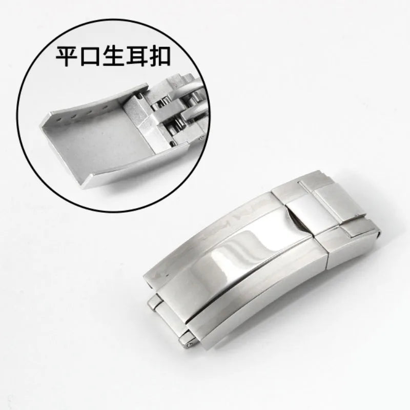 9mm Watchband Clasp for Rolex Submariner GMT Master Daytona Button Stainless Steel Solid Buckle 16mm 18mm Watches Accessories
