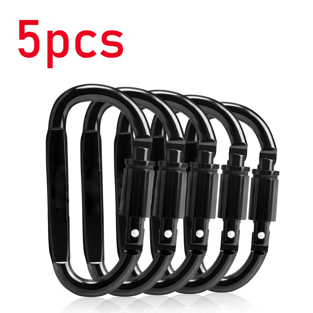 Survival D-ring Large Carabiner 1/10Pcs Keychain Clip Screw Lock Travel Hook Aluminum Aalloy Buckle Karabiner Camping Equipment