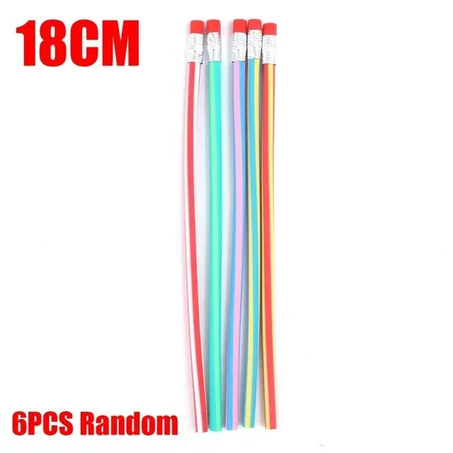 Colorful Magic Bendy Flexible Cute Soft Pencil with Eraser Stationery Kids Student Colored School Office Supply Creative Novelty