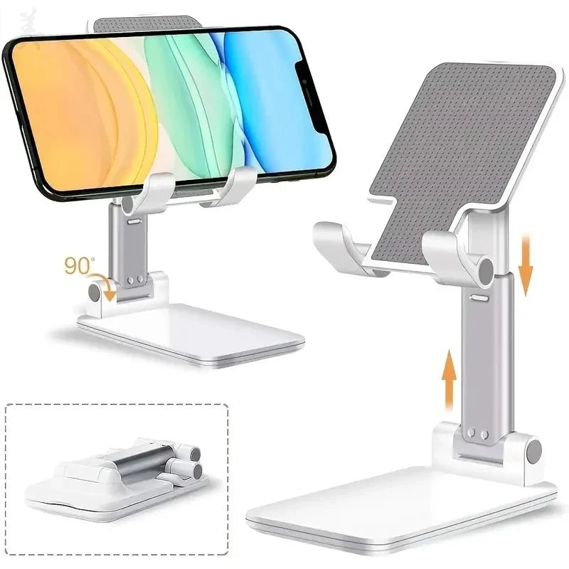 Universal Phone Stand for Desk, Adjustable Tablet Holder Compatible with iPhone iPad , Foldable Cell Phone Stand for Table