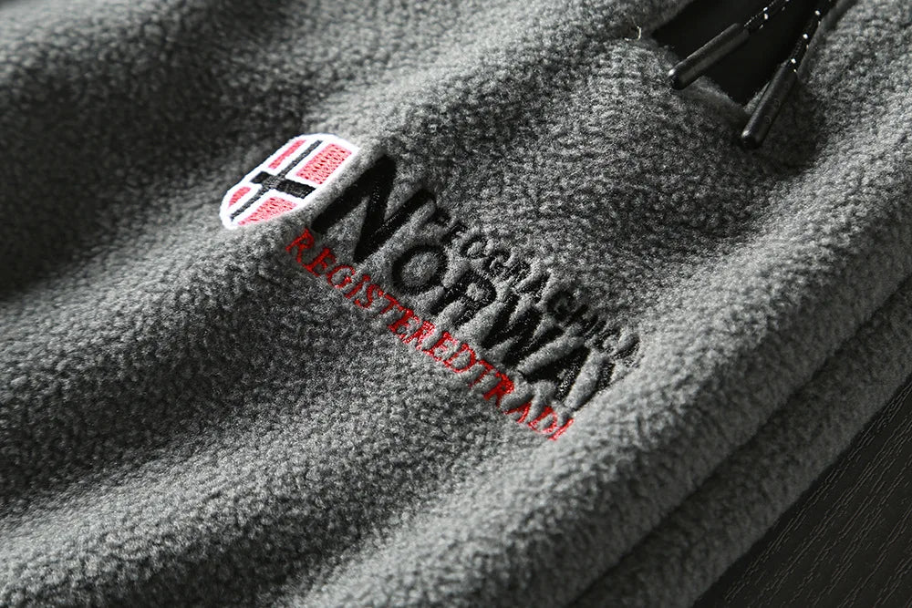 New Winter Casual Thickened Fleece Warm Sweatpants Men Outdoor Elastic Waist Norway Sport Joggers Pants Loose Male Trousers