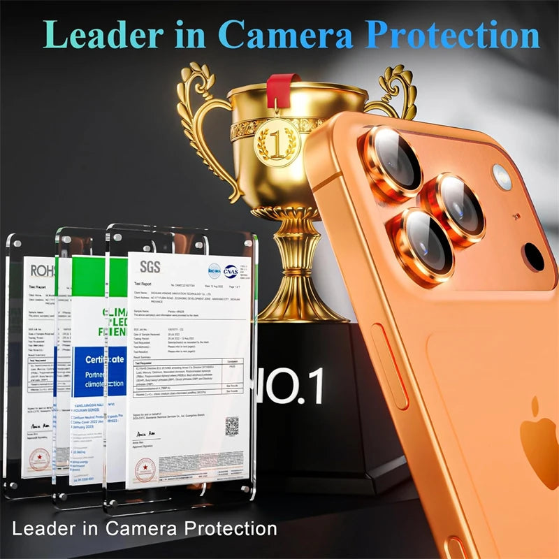Orange Metal Glass Camera Lens Protector for IPhone 17 Air 16 15 14 13 Pro Max Plus 17Air 16Pro 17Pro i17 IPones Ring Ziai Cover