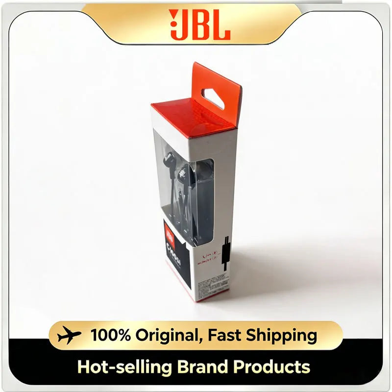 JBL C100SI Wired In-Ear Headphones 3.5mm Jack Earphones With Mic One Button Remote Control Bass Sound For Phone Laptop PC Gaming