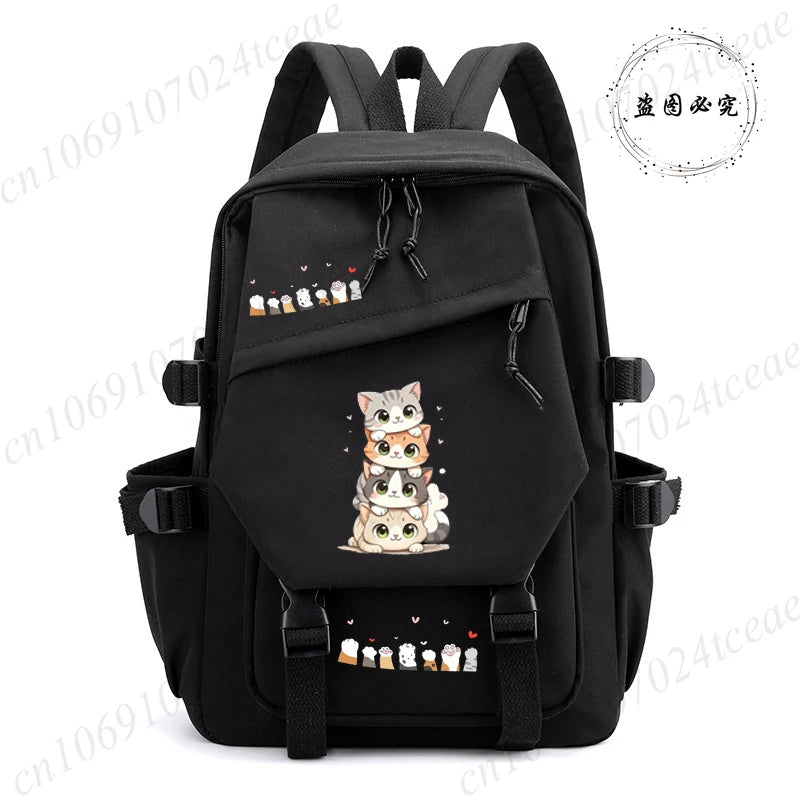 Back To School Anime School Backpack for Students Kawaii Cat Design Daily Bagpack Anime Backpacks for Girl Sport School Bag