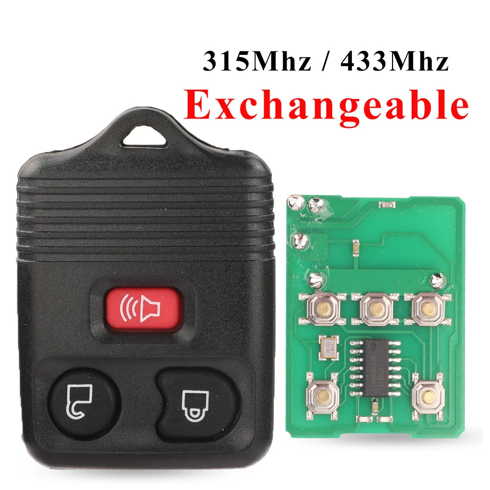 jingyuqin 25pcs clé de voiture 2/3/4 boutons 315/433MHZ pour Ford Escape Explorer Télécommande d'entrée sans clé Émetteur de clé de voiture