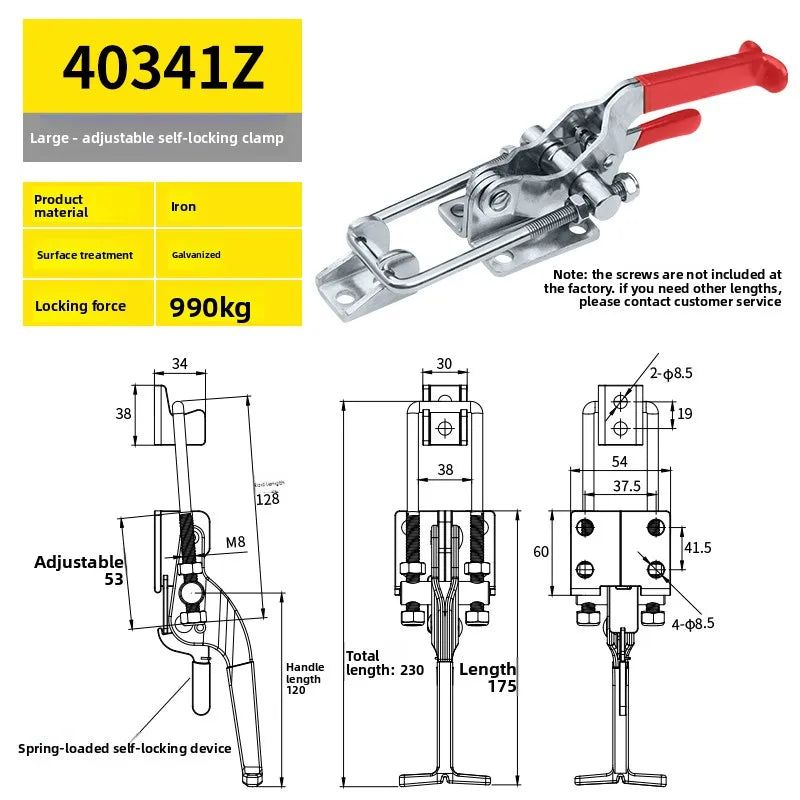 304 Stainless Steel Clamping Fixture Adjustable Locking Clip Hook Clasp Box Clamp Gripping Tool Quick Pressurizer Door Bolt