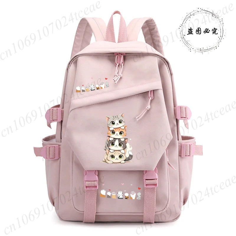 Back To School Anime School Backpack for Students Kawaii Cat Design Daily Bagpack Anime Backpacks for Girl Sport School Bag