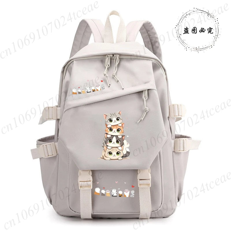 Back To School Anime School Backpack for Students Kawaii Cat Design Daily Bagpack Anime Backpacks for Girl Sport School Bag