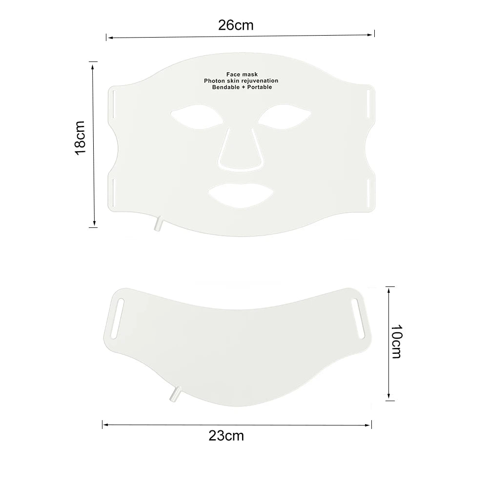 7 Colors LED Photon Face Mask Neck Set Good Grade Silicone Facial Mask Anti Acne Brighten Skin Repair Oil Control