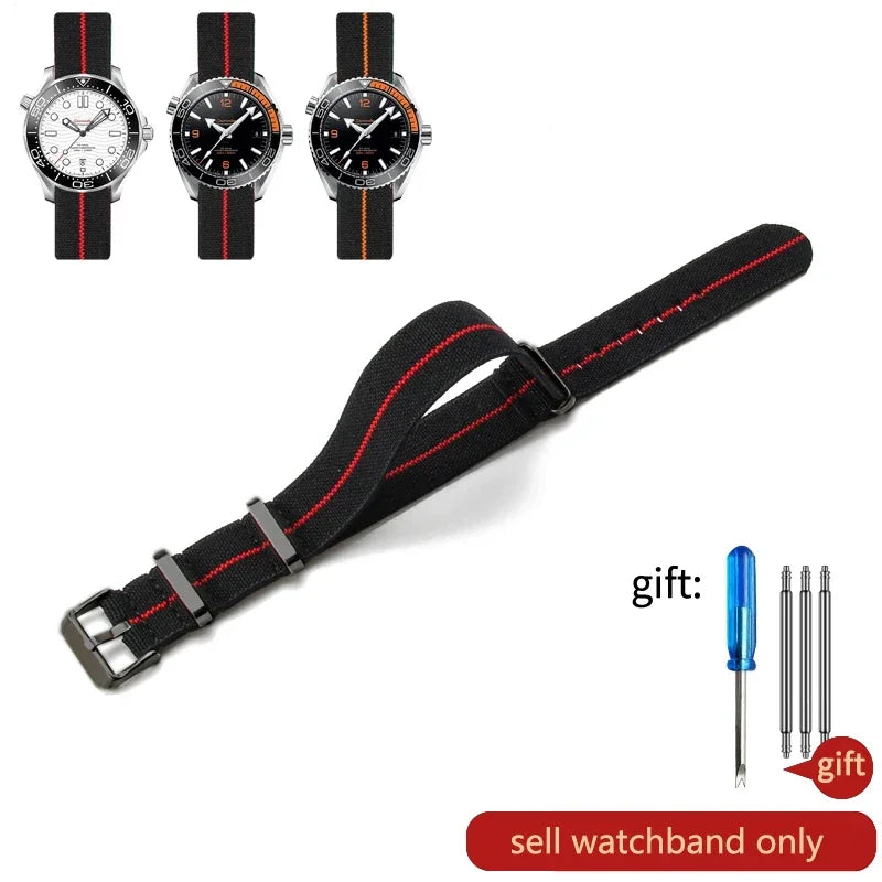 60's French Army Watch Strap for Nylon Watchband for Rolex Seiko Tudor Rolex Black Green Water Ghost Omega Woven Watch Band