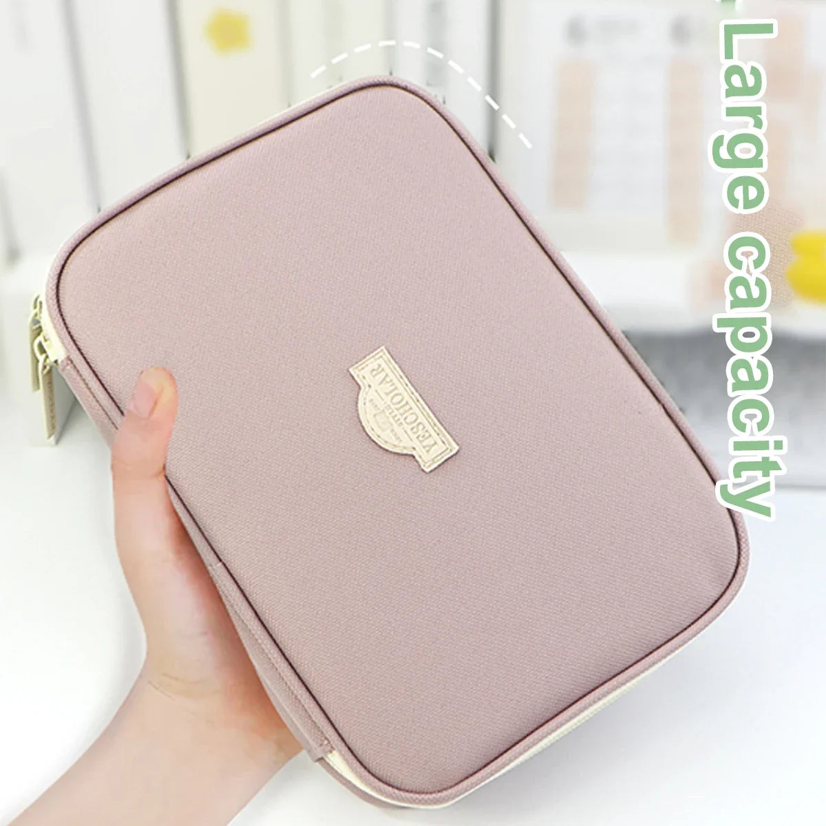 Simple style pencil case, large capacity pencil bag, small piece storage bag, student stationery organizer back-to-school season