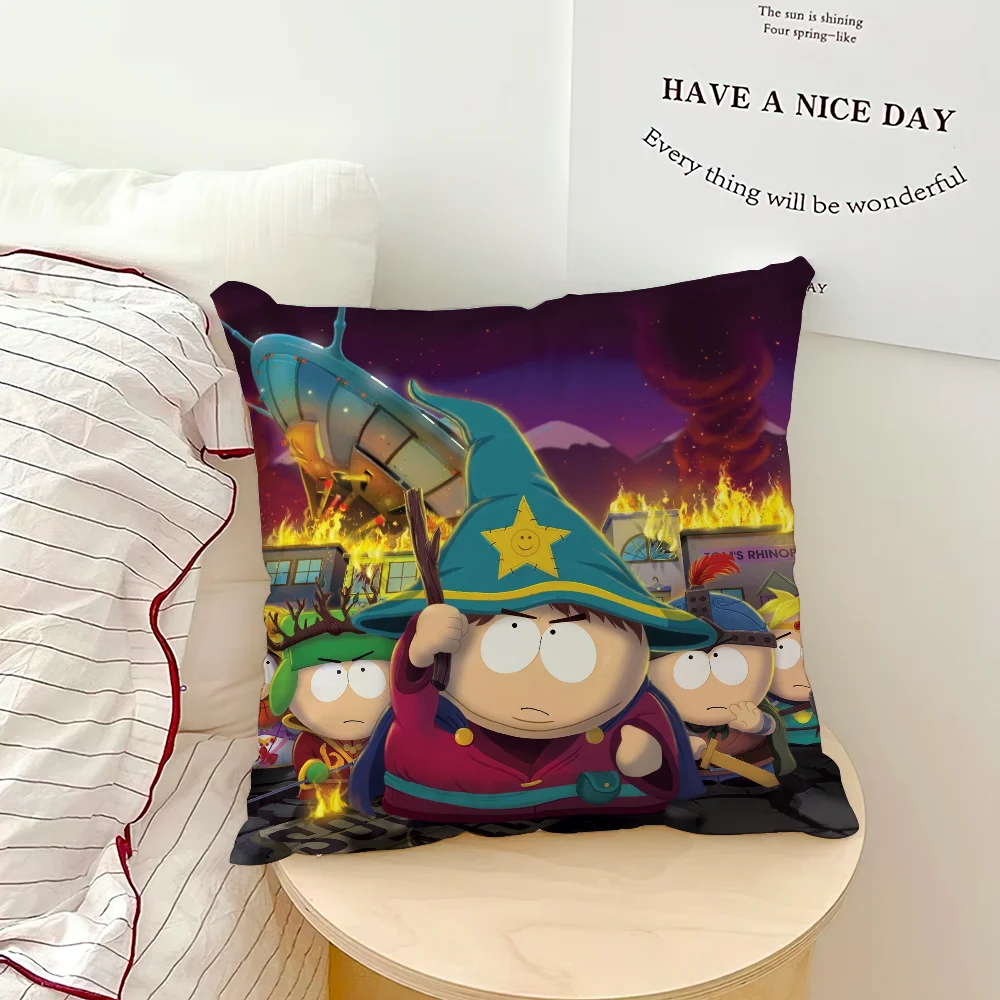 Cartoon S-South P-Park Cute cushion cover Soft Cushion Cases for Farmhouse Sofa Decor Home Decorations and Protector