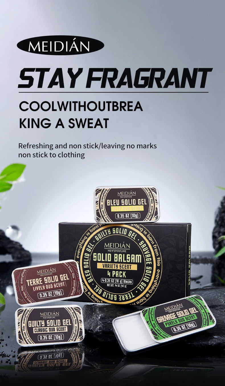 Perfume Set, Which Can Be Applied on the Wrist and Neck, Fresh Smell, Men's and Women's Portable Refreshing Solid Perfume