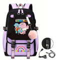 School Bags for Teenage Girls The Amazing World of Gumball Printed Students Bookbag Large Capacity Travel Bagpack with Usb Port