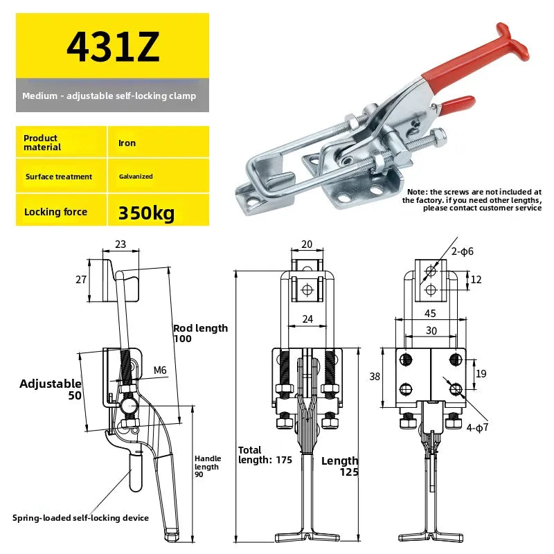 304 Stainless Steel Clamping Fixture Adjustable Locking Clip Hook Clasp Box Clamp Gripping Tool Quick Pressurizer Door Bolt
