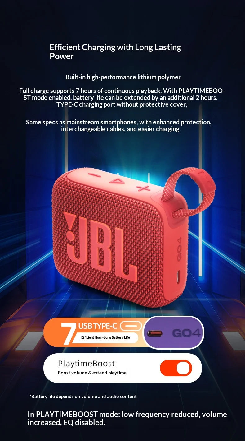 JBL GO4 IP67 Waterproof Bluetooth Speaker Portable Wireless Loudspeaker Compact Build Outdoor Hiking Stereo Audio