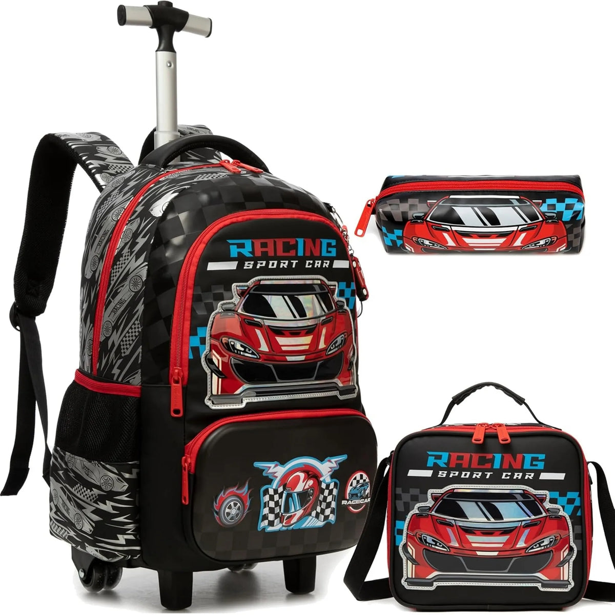 School Backpack for Boy Kids Trolley Bags with Wheels Girls Travel Carry on Backpack Lightweight Bookbag Back to School Supplies