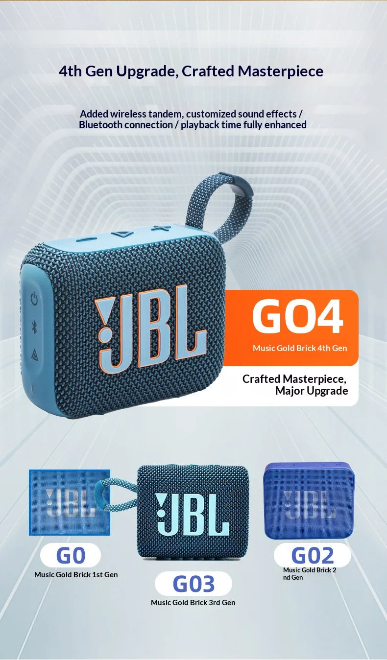 Durable JBL GO4 Portable Bluetooth Speaker, Mini Pocket Wireless Outdoor Speaker, IP67 Waterproof Dustproof Business Travel Spea