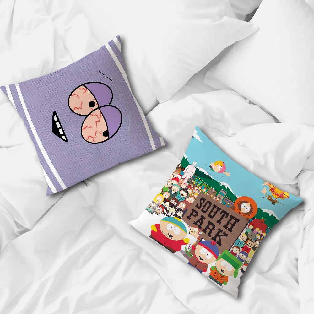 Cartoon S-South P-Park Cute cushion cover Soft Cushion Cases for Farmhouse Sofa Decor Home Decorations and Protector