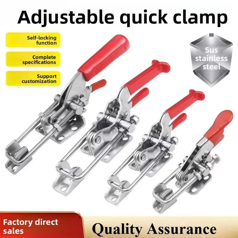 304 Stainless Steel Clamping Fixture Adjustable Locking Clip Hook Clasp Box Clamp Gripping Tool Quick Pressurizer Door Bolt
