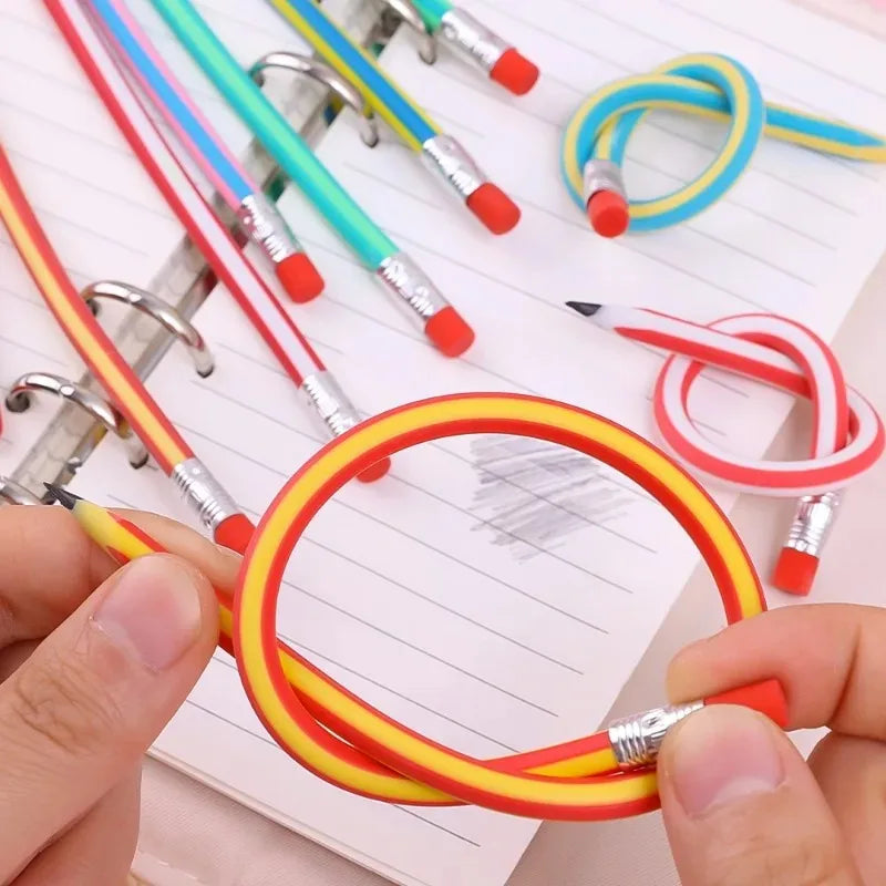 Colorful Magic Bendy Flexible Cute Soft Pencil with Eraser Stationery Kids Student Colored School Office Supply Creative Novelty