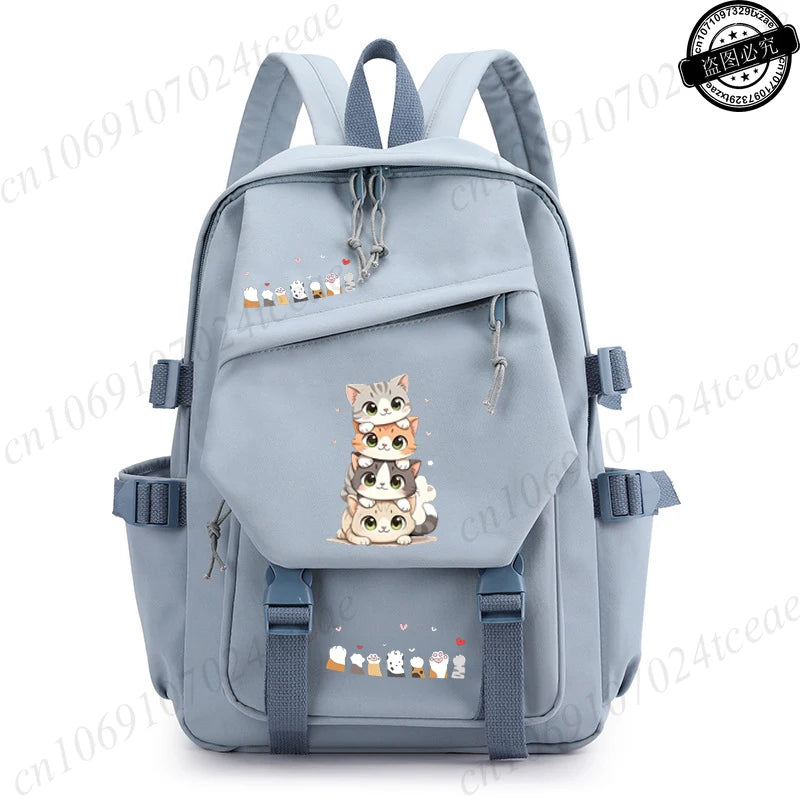 Back To School Anime School Backpack for Students Kawaii Cat Design Daily Bagpack Anime Backpacks for Girl Sport School Bag