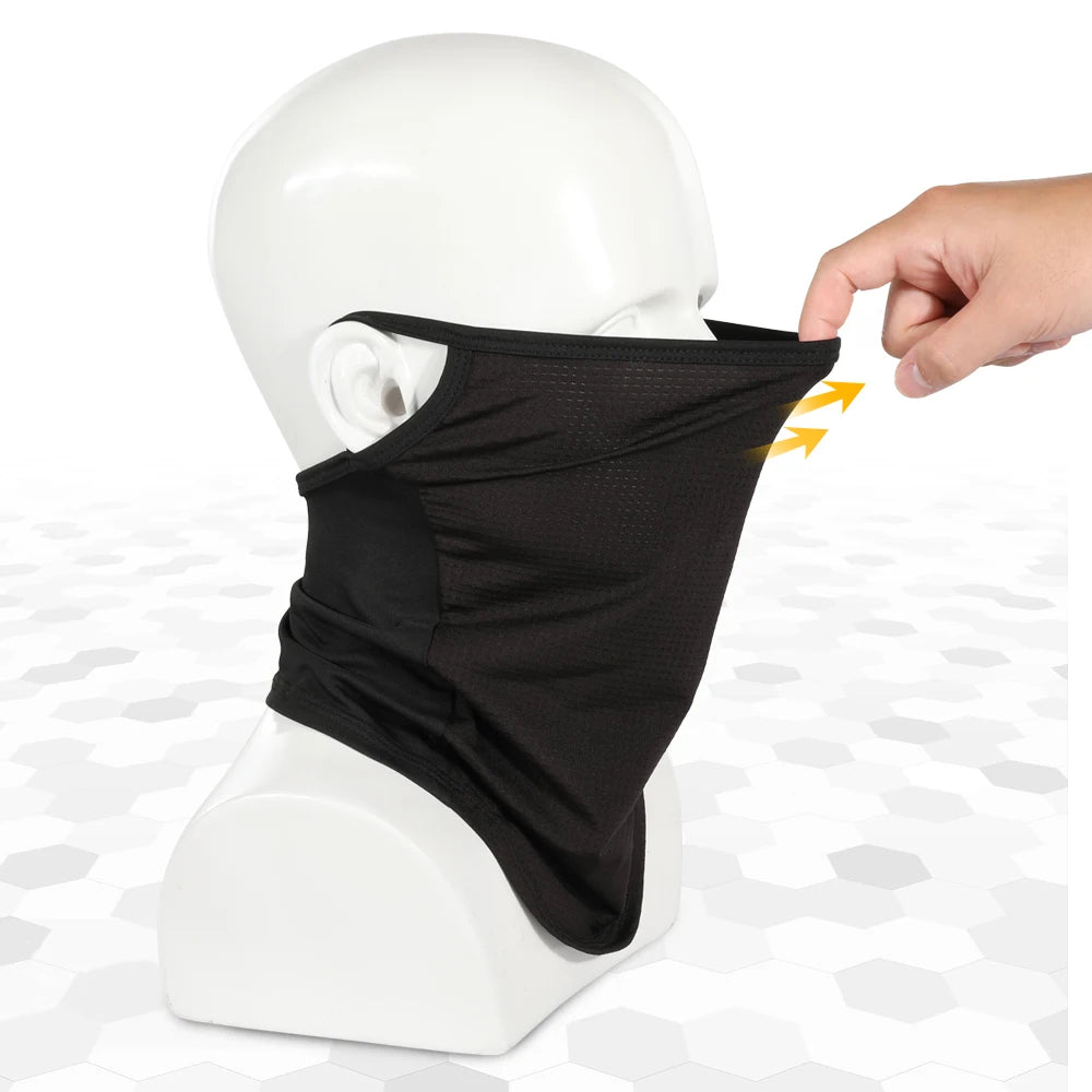 Ice Silk Sunscreen Mask Breathable Summer Cycling Headwear Moister Wicking Cooling Neck Gaiter Face Mask Cycling Face Cover