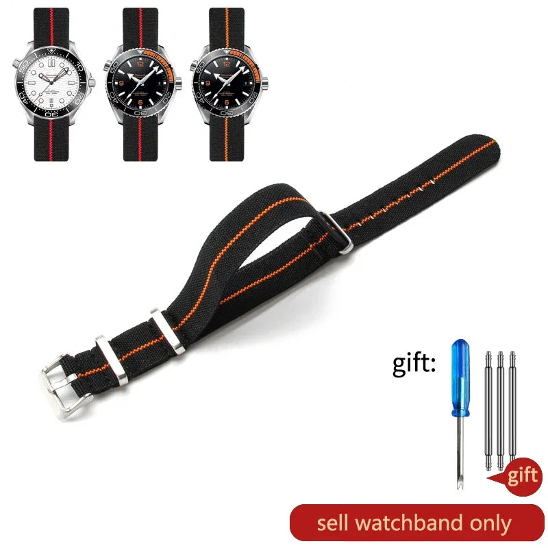 60's French Army Watch Strap for Nylon Watchband for Rolex Seiko Tudor Rolex Black Green Water Ghost Omega Woven Watch Band