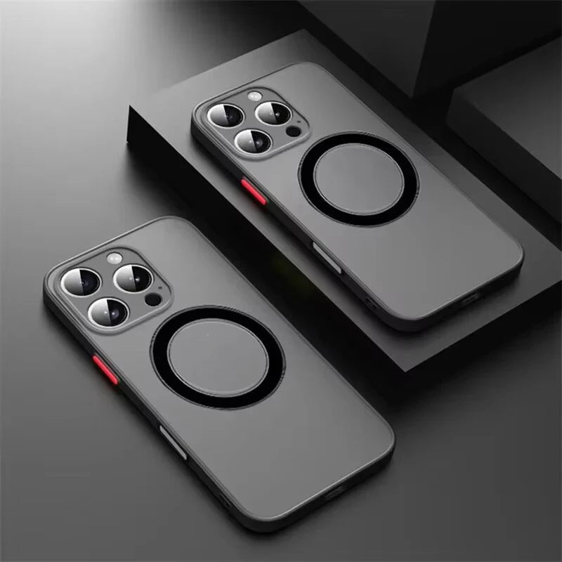 Luxury Armor Matte For Magsafe Magnetic Wireless Charging Case For iPhone 18 17 16 15 14 13 12 11Pro Max Mini Plus