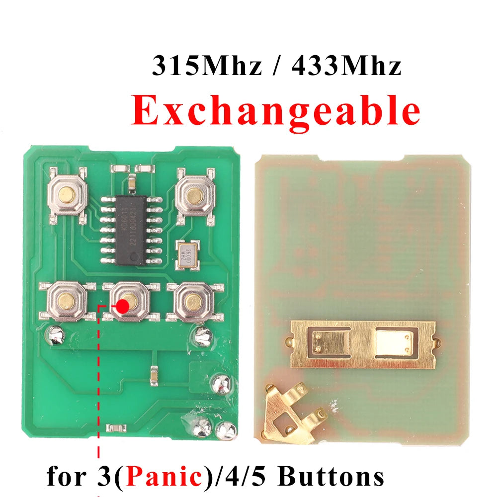 jingyuqin 25pcs clé de voiture 2/3/4 boutons 315/433MHZ pour Ford Escape Explorer Télécommande d'entrée sans clé Émetteur de clé de voiture