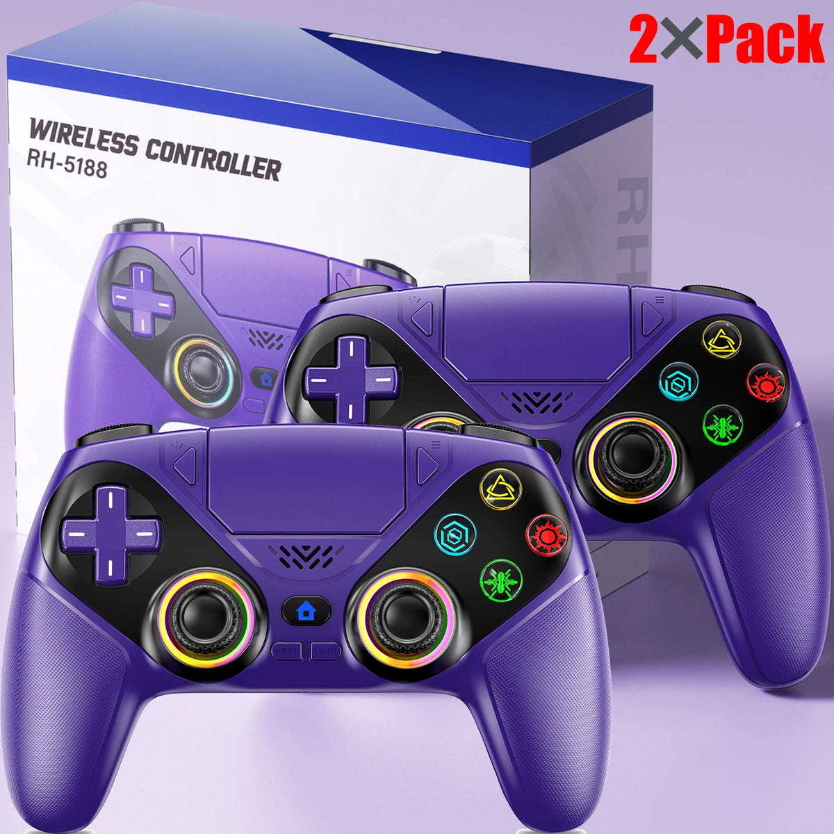 Controller For Playstation 5 PS5/PS5 Pro/Slim/PC Gamepads W/Hall Effect RGB Wireless Game Control Joystick Marco/Turbo Program