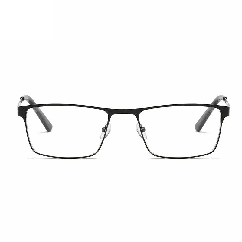 Retro Metal Full Frame Oversize Reading Glasses Men Anti Blue Light Square Presbyopia Eyeglasses +0.75 1.75 2.25 2.75