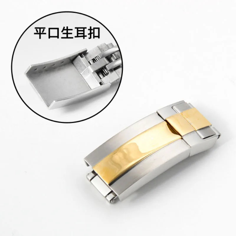 9mm Watchband Clasp for Rolex Submariner GMT Master Daytona Button Stainless Steel Solid Buckle 16mm 18mm Watches Accessories