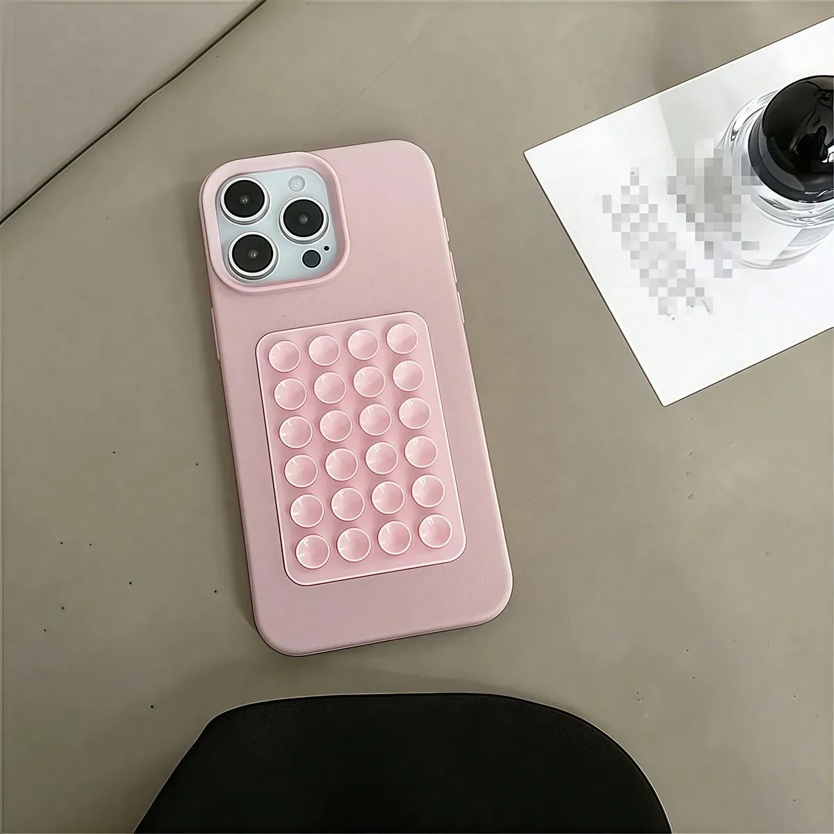 Phone Case For iPhone 17 16 15 Pro Plus 14 13 12 11 Pro Max Shockproof Funda Luxury Fashion 3D Suction Cup Stand Litchi Pattern