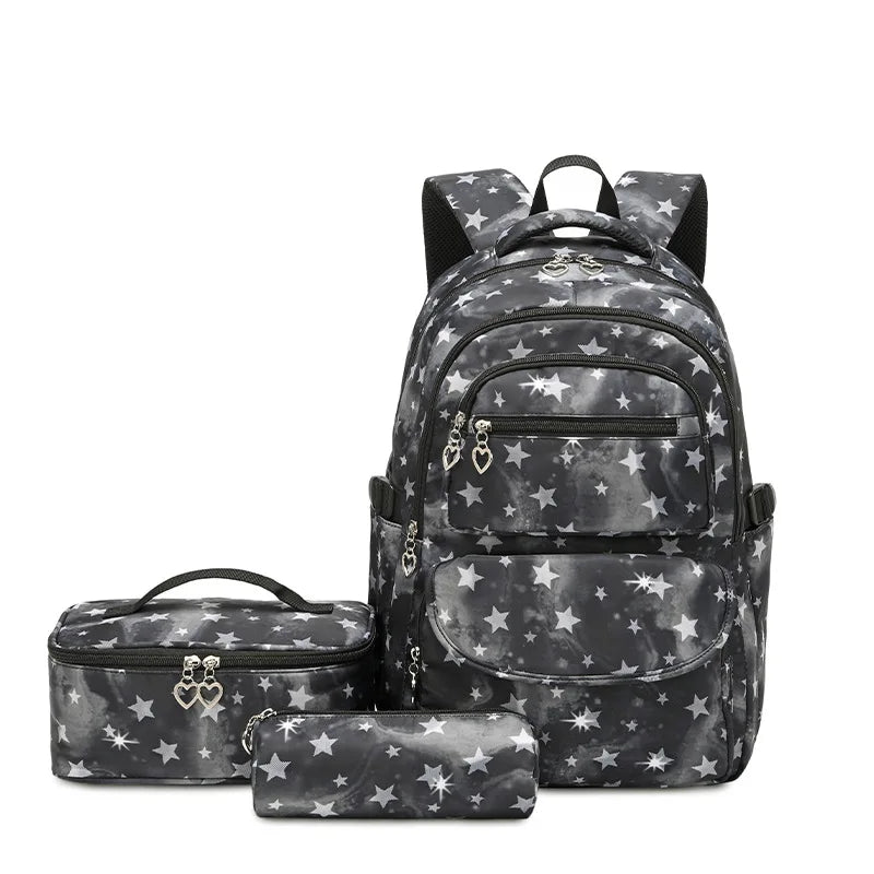 School Bag for Girls Youth Stitch Backpack 3 Pcs/Set Children Book Bag Waterproof School Pencil Case Mochila 2025 Lunchbox