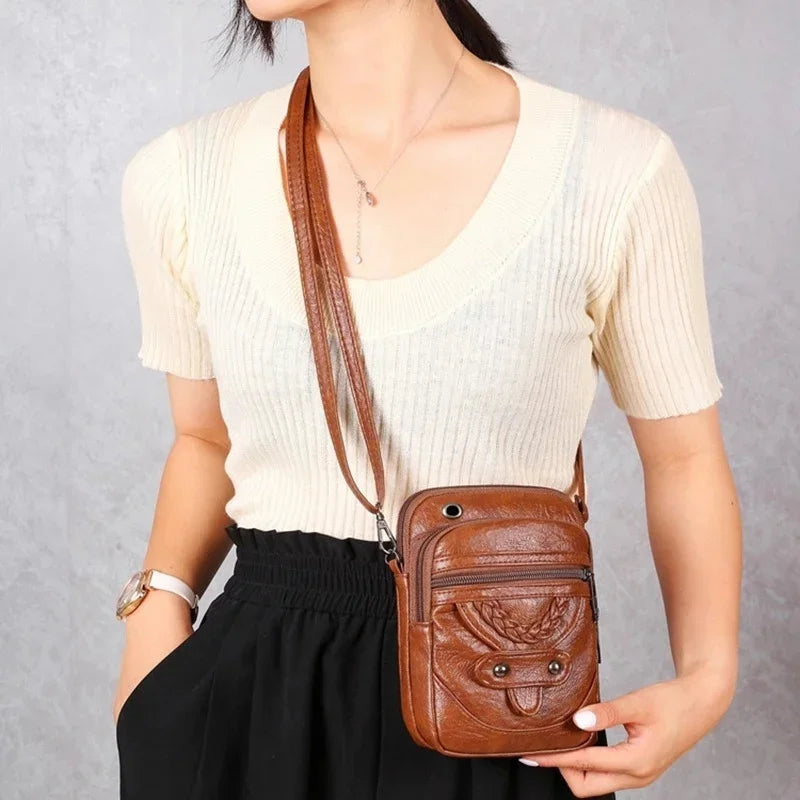 Rossbody New Texture Shoulder Bag Soft Leather Western Style Mature Fashion Retro Small Bag Suitable Ladies All-match Bag