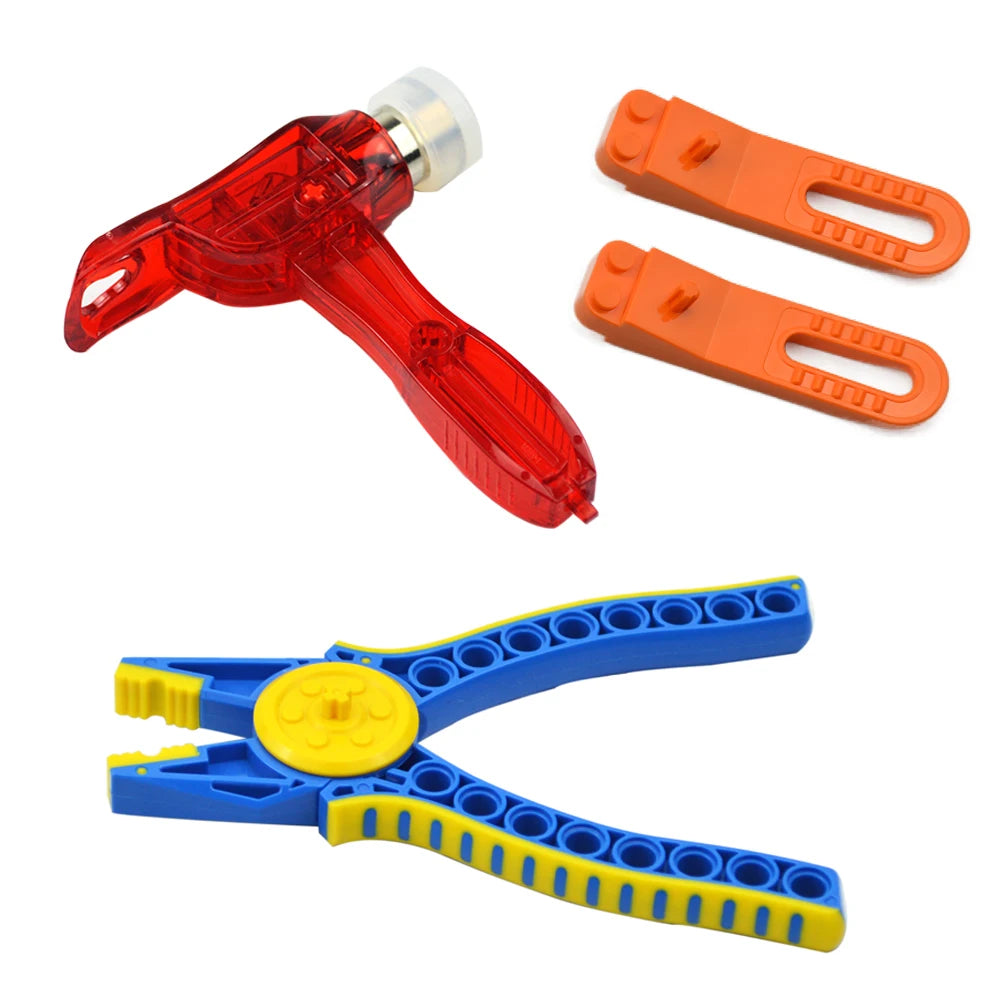 DIY high-tech assembly Brick Smart Building Block Tool Designer with high-tech Tool Technology Parts Hammer Plier Clip remover