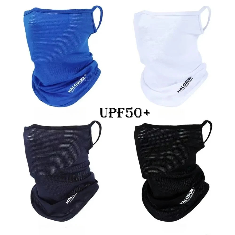 Ice Silk Sunscreen Mask Breathable Summer Cycling Headwear Moister Wicking Cooling Neck Gaiter Face Mask Cycling Face Cover