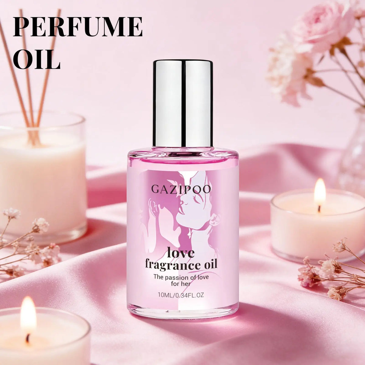Parfum roll-on unisexe, rose et bois de cèdre