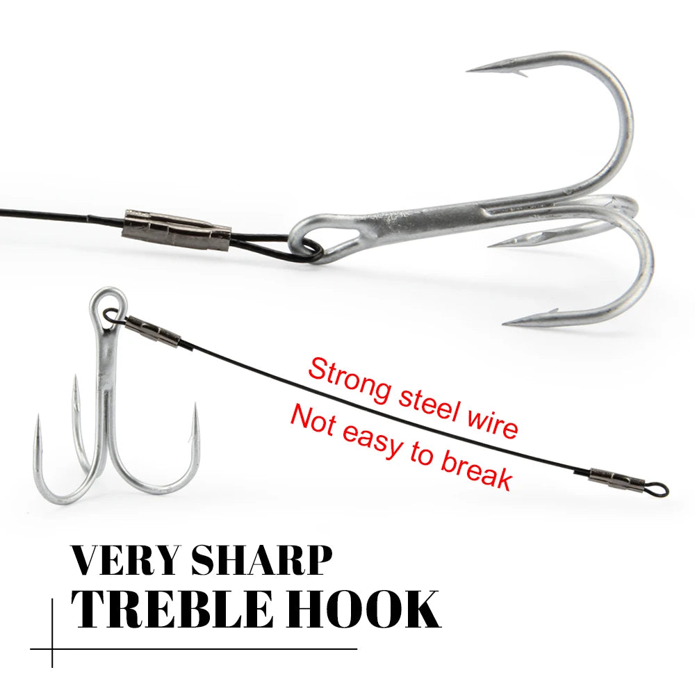 Spinpoler Corkscrew Stinger Rig Hook Double Sharp Treble Pike Bass Fishhook High-Carbon Steel For Soft Lure Fishing Equipment