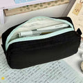 High Quality Solid Color Pen Bag Large Capacity Zipper Design Stationery Bag Portable Pen Box Back To School