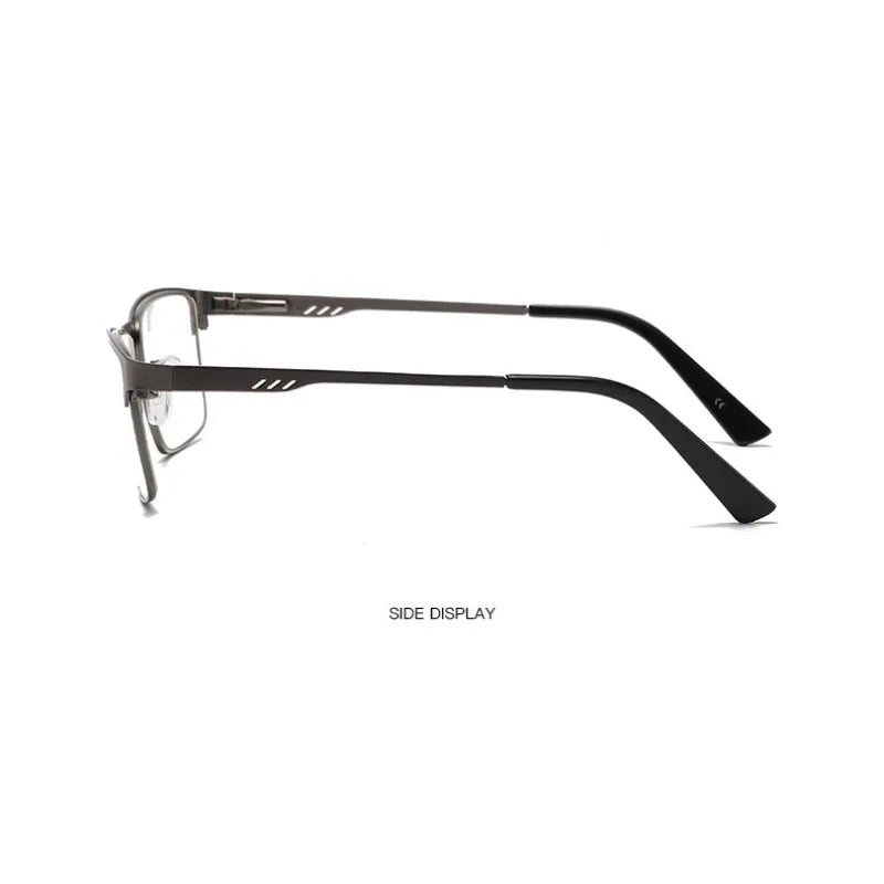 Men Square Metal Large Frame Reading Spring Leg Elderly Presbyopia Glasses Blue Light Blocking Eye Protection Eyeglasses