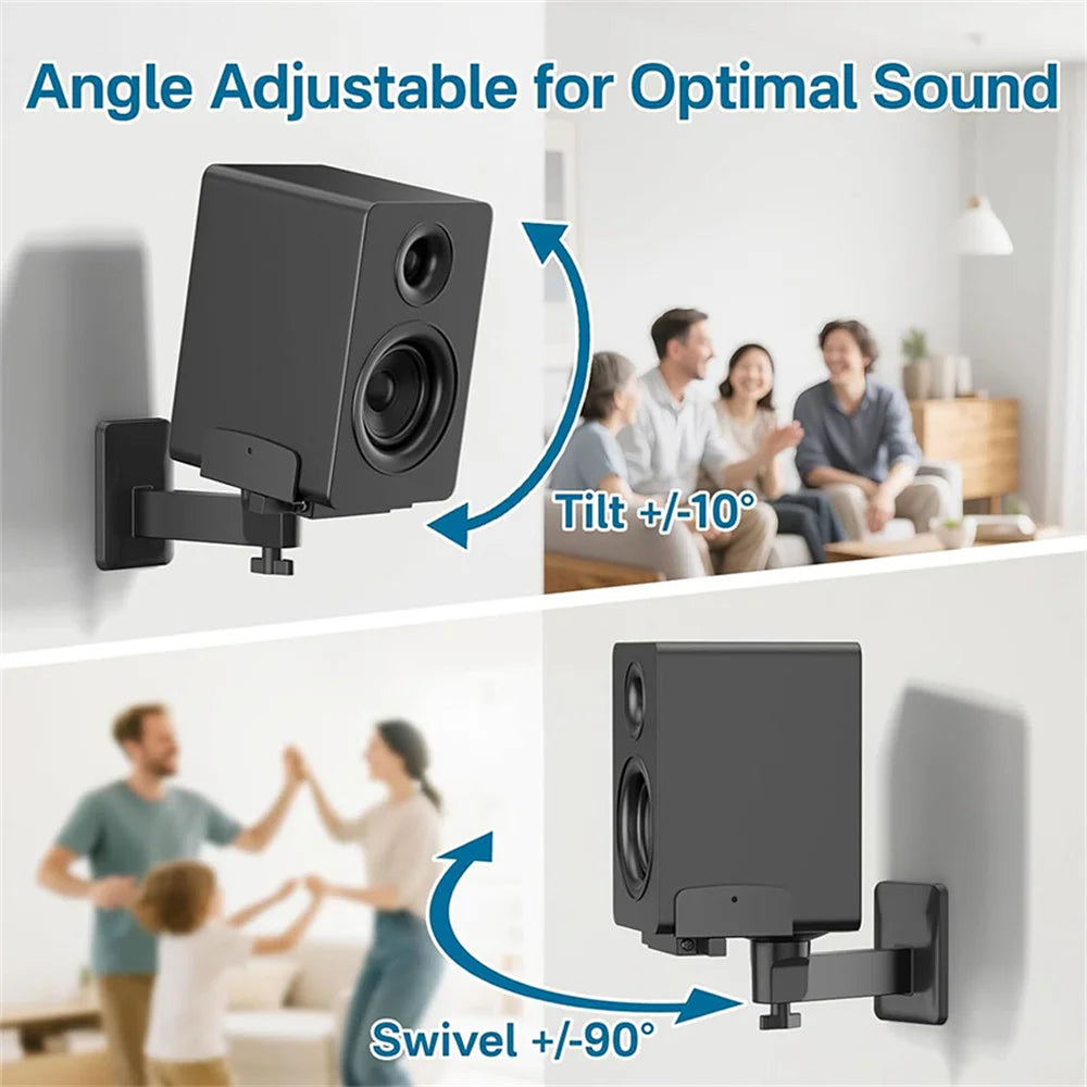 Double Clamp Speaker Wall Mount Surround Sound HIFI Adjustable Angles Wall Bracket For JBL Rack Holder Stand Speaker Accessories